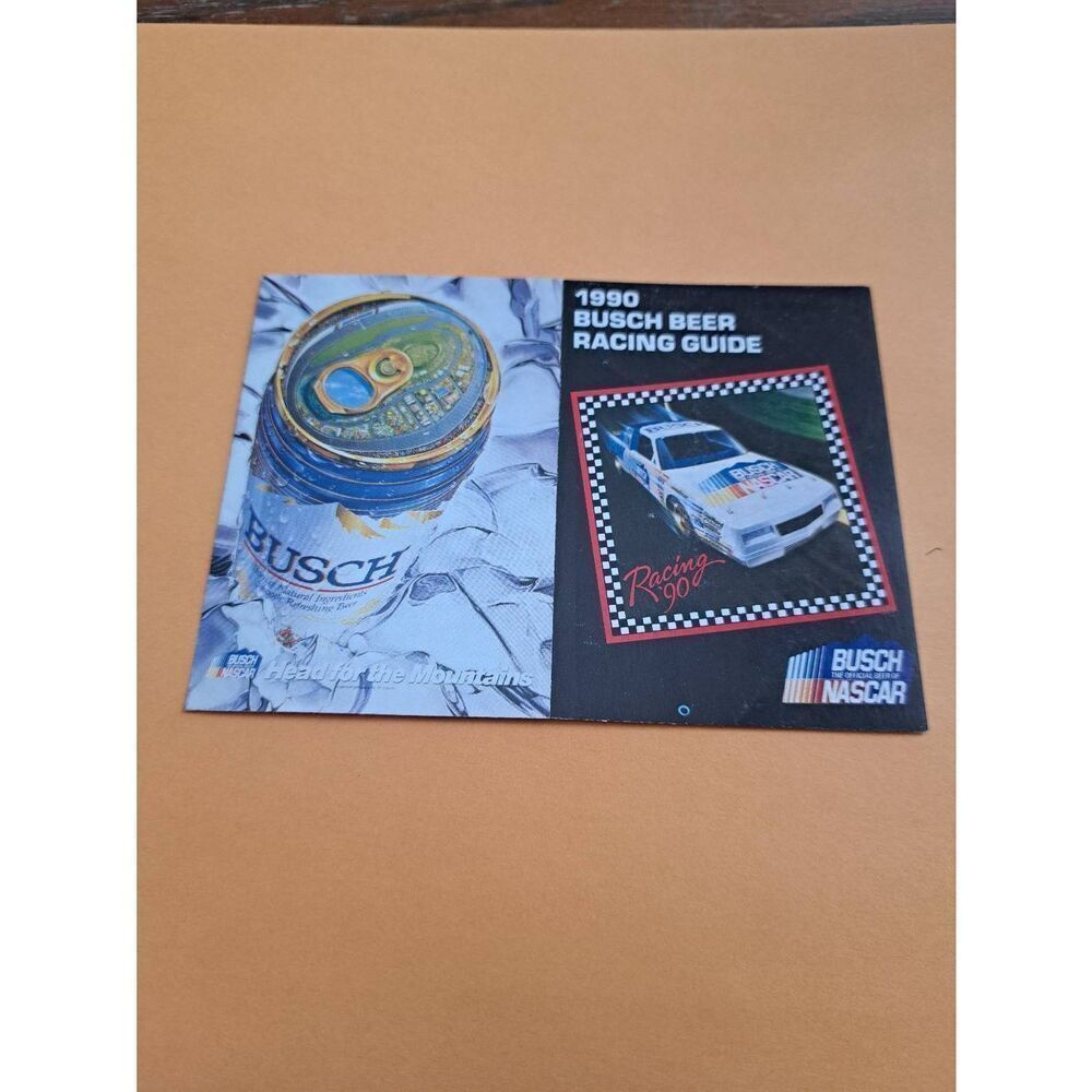 1990 Busch Beer Racing Guide NASCAR Foldout Winston Cup Grand National Promo